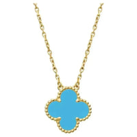 [Plus Jewelry]CLOVER 15MM VINTAGE TURQUOISE NECKLACE