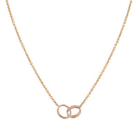 [Plus Jewelry]LOVE NECKLACE DOUBLE RING PINK GOLD