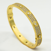 [Plus Jewelry]LOVE BRACELET 6.1MM DIAMOND-PAVED 10 BIG DIAMONDS