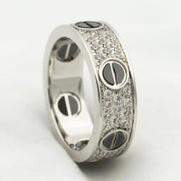 [Plus Jewelry]LOVE RING 5.5MM DIAMONDS PAVED CERAMIC