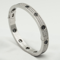 [Plus Jewelry]LOVE BRACELET 6.1MM DIAMOND-PAVED CERAMIC