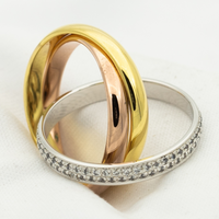 [Plus Jewelry]TRINITY RING GOLD PINK GOLD SILVER DIAMONDS