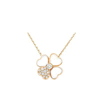 [Plus Jewelry]CLOVER MOP DIAMOND ROSE GOLD NECKLACE