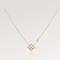 [Plus Jewelry]STAR PINK MOP 1 DIAMOND PINK GOLD NECKLACE