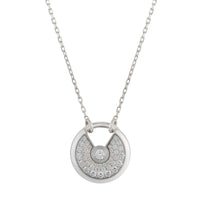 [Plus Jewelry]AMULETTE SILVER FULL DIAMOND NECKLACE