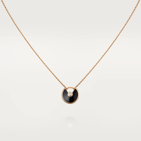 [Plus Jewelry]AMULETTE ROSE GOLD ONYX NECKLACE