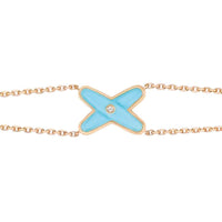 [Plus Jewelry]JEUX BRACELET TURQUOISE PINK GOLD 1 DIAMOND