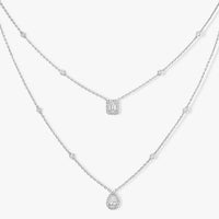 [Plus Jewelry]Diamond Necklace My Twin 2 Rows
