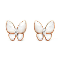 [Plus Jewelry]BUTTERFLY MOP DIAMOND EARRINGS