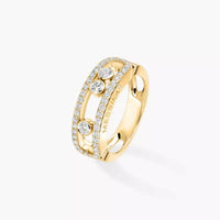 [Plus Jewelry] Move Gold Diamond Pave_ Ring