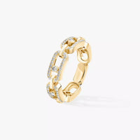 [Plus Jewelry]Move Link Pave_-Set Diamond Ring in Gold