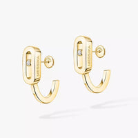 [Plus Jewelry]Diamond Mini Hoop Earrings Move Classique