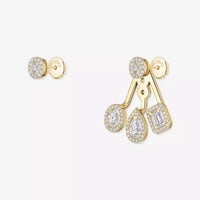[Plus Jewelry] My Twin Trio  Diamond Earrings