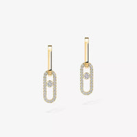[Plus Jewelry]Move Link Diamond Earrings