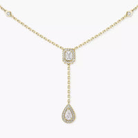 [Plus Jewelry]Gold Diamond Tie Necklace
