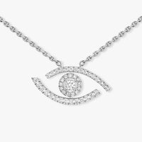 [Plus Jewelry]Pave_ Diamond Necklace Lucky Eye