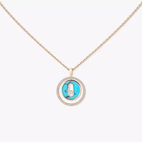[Plus Jewelry]Lucky Move Diamond Necklace in Rose Gold and White Mother-of-Pearl