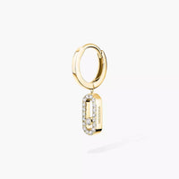 [Plus Jewelry]Move Uno Single Diamond Hoop Earring