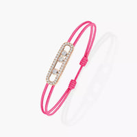 [Plus Jewelry]Messika Care(s) pink cord pavé bracelet