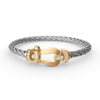 [Plus Jewelry]FORCE LARGE HORSESHOE HALF DIAMOND BRACELET GOLD