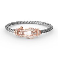[Plus Jewelry]FORCE LARGE HORSESHOE FULL DIAMOND BRACELET ROSE GOLD