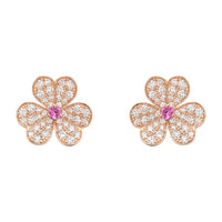 [Plus Jewelry]FRIVOLE PINK GOLD FLOWER DIAMOND EARRINGS