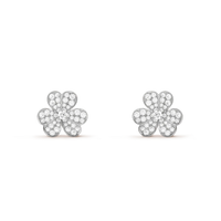 [Plus Jewelry]FRIVOLE SILVER FLOWER DIAMOND EARRINGS