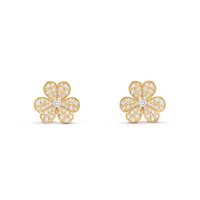 [Plus Jewelry]FRIVOLE GOLD FLOWER DIAMOND EARRINGS