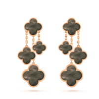 [Plus Jewelry]CLOVER EARRINGS DARK MOP 4 MOTIFS ROSE GOLD