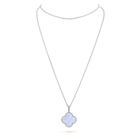 [Plus Jewelry]CLOVER SILVER CHALCEDONY BIG CLOVER NECKLACE