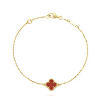 [Plus Jewelry]CLOVER  CARNELIAN SINGLE FLOWER BRACELET