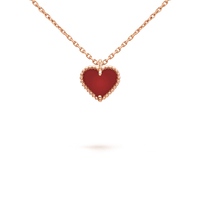 [Plus Jewelry]SWEET CLOVER CARNELIAN HEART NECKLACE