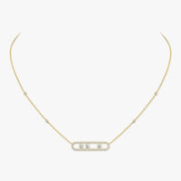 [Plus Jewelry] Move Pave_ Rose Gold Diamond Necklace
