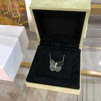 [Plus Jewelry]LARGE BUTTERFLY SILVER PENDANT DIAMOND NECKLACE