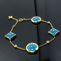 [Plus Jewelry]STAR AND SUN 4 MOTIF BLUE BRACELET