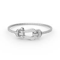 [Plus Jewelry]FORCE  LARGE HORSESHOE FULL DIAMOND TENNIS BRACELET
